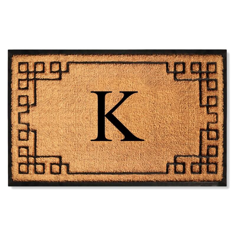 A1HC Natural Coir & Rubber Door Mat, Heavy Duty, Dirt Trapping, Long-Lasting Entrance Doormats,Thick & Durable Outdoor Entry Mat - 24" X 39" - K