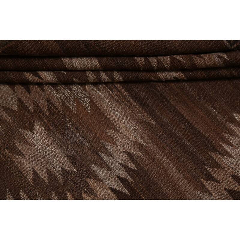 Natural Dye Tribal Geometric Kilim Oriental Wool Area Rug Flat-woven - 4'10" x 6'8"