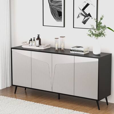 Kitchen Sideboard Buffet Cabinet,63"W Large Storage cabinet with door and Adjustable Shelf