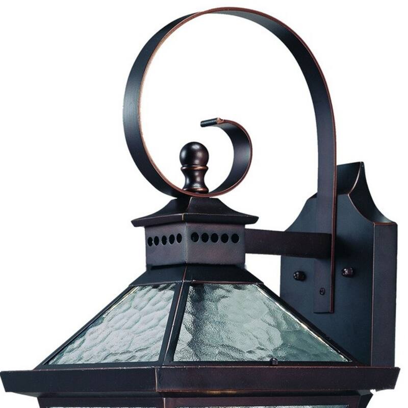 Glass Flush Mount Outdoor Wall Light with 3 LED Bulbs Dimmable - 11.50” x 9.75” x 21” (D x W x H)