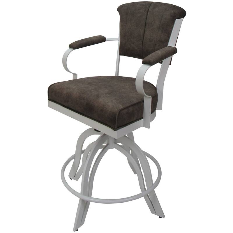 Miami Counter 26" or Bar 30" Metal Bar Stool on A Base - Northwest Whiskey - White - Bar Height