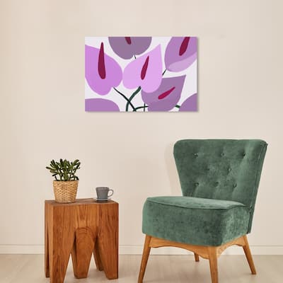 Wynwood Studio Canvas Floral and Botanical Purple Calla Flowers Purple Modern & Contemporary Wall Art Canvas Print