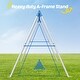 preview thumbnail 2 of 7, 440lbs Heavy Duty A-Frame Metal Swing Sets for Backyard with 1 Saucer Swing and 1 Toddler Swing
