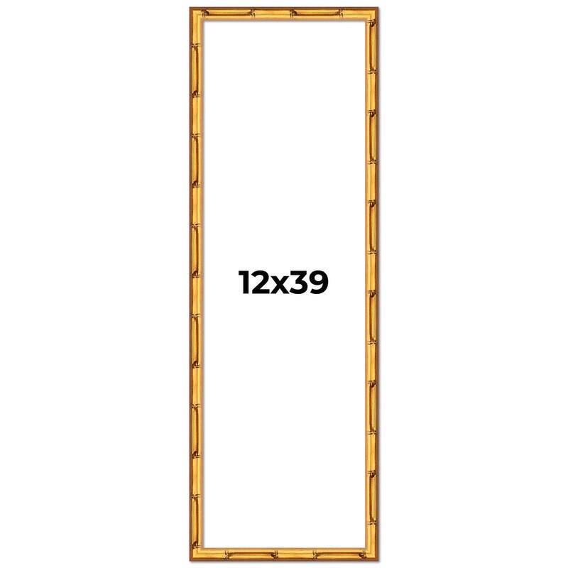 12x39 Frame Gold Bamboo Picture Frame Modern Photo Frame Includes UV Acrylic Shatter Guard Front Acid Free Foam Backing Board