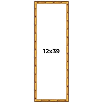 12x39 Frame Gold Bamboo Picture Frame Modern Photo Frame Includes UV Acrylic Shatter Guard Front Acid Free Foam Backing Board