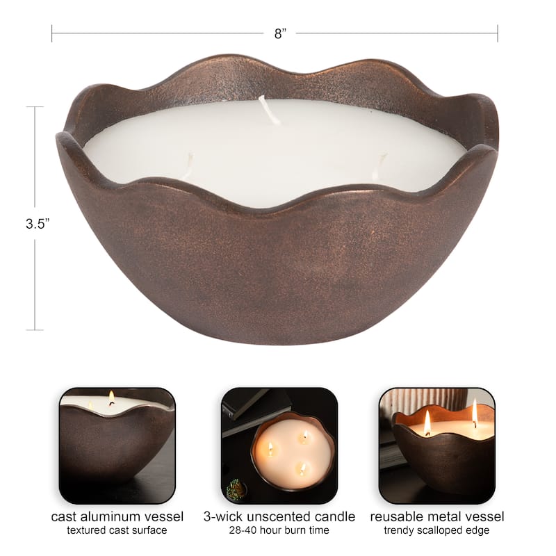 Kate and Laurel Alessia Metal Candle Bowl
