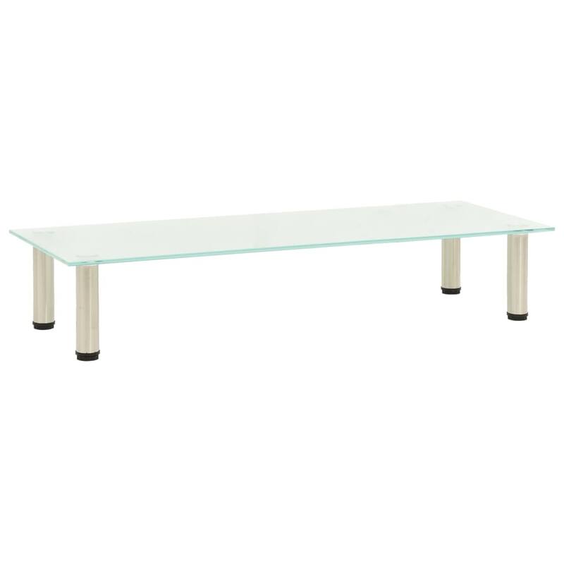 vidaXL TV Stand Entertainment Center HiFi Media Unit Furniture Tempered Glass - 39.4" x 13.8" x 6.7" - Frosted