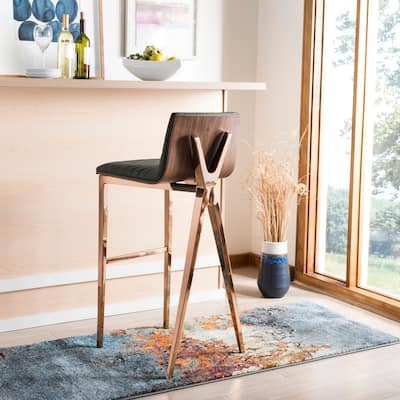 SAFAVIEH 28.3 -inch Mckay Ash Green/ Copper Barstool - 16.5" x 18" x 39" - 16.5" x 18" x 39"