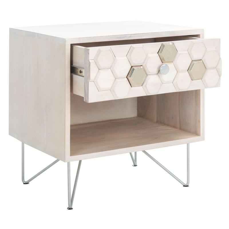 SAFAVIEH Alia 1-Drawer 1-Shelf Nightstand Table