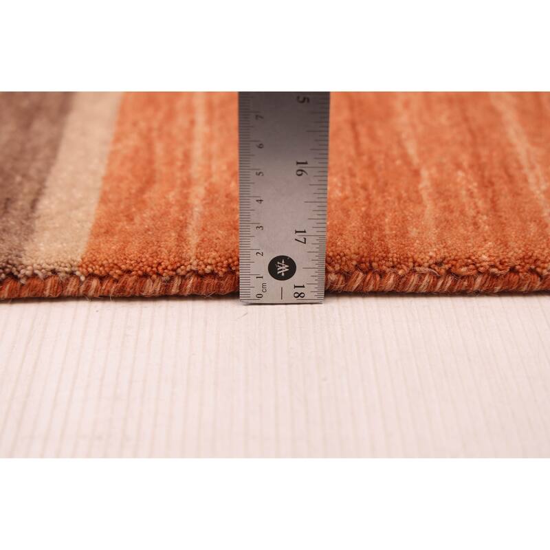 ECARPETGALLERY Hand Loomed Kashkuli Gabbeh Copper Wool Rug - 5'4 x 7'6
