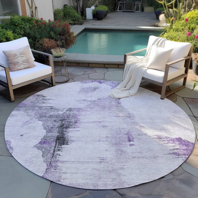 Machine Washable Indoor/ Outdoor Chantille Abstract Cloud Rug