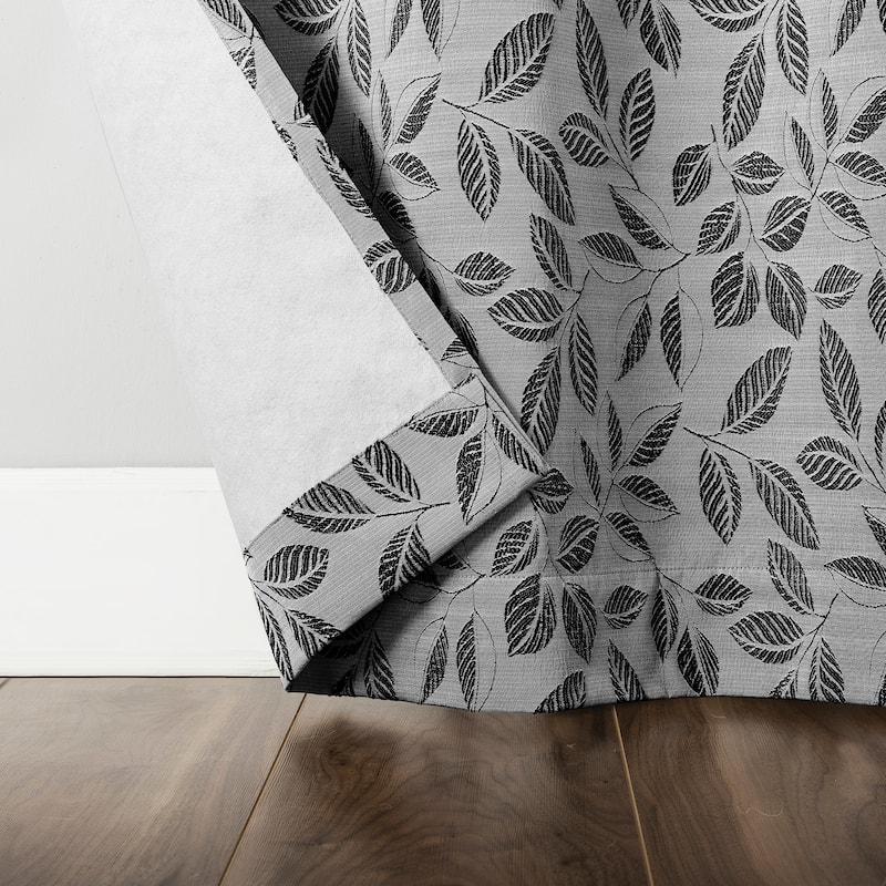 Sun Zero Satti Embroidered Leaf Total Blackout Grommet 1-Piece Curtain Panel, Single Panel