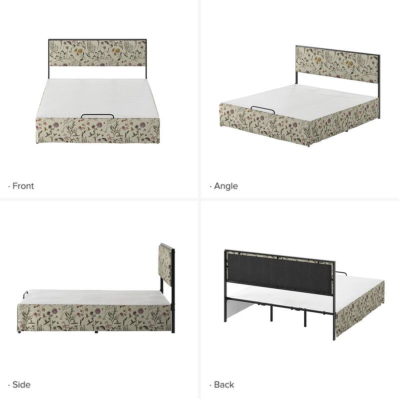 Oliver Modern Washable Slipcover Bed Upholstered Metal by HULALA HOME