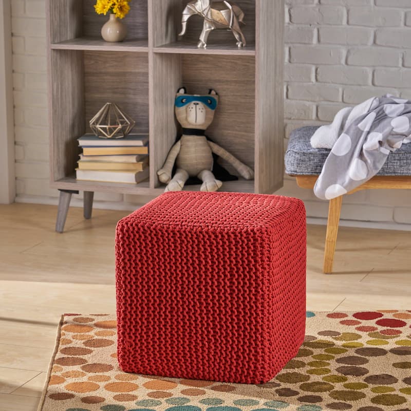 16.5" Cotton Foot Stool