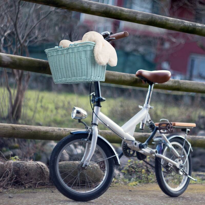 Small Front Bike Basket, Picnic Wicker Basket with Handle - 9.75"D x 7"W x 6"H