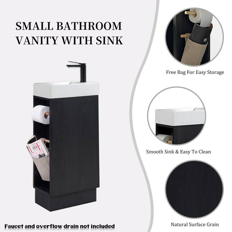 16" Bathroom Vanity Sink Combo for Small Bathroom Spaces