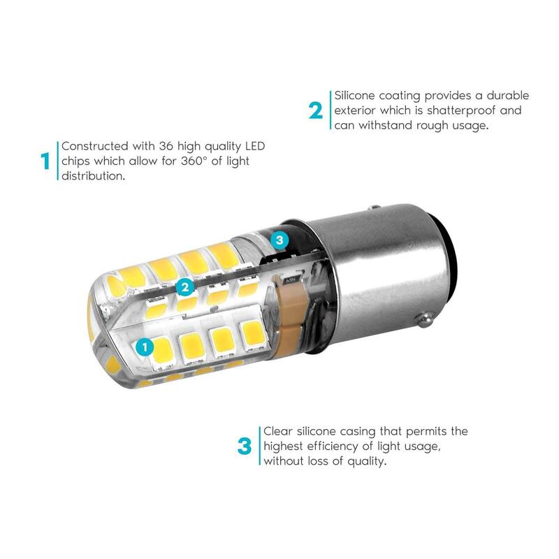 Luxrite BA15D LED Bulb, 3W 120V, 40W Equivalent, Double Contact Bayonet Light Bulb, Warm White, 200 Lumens (2-Pack)