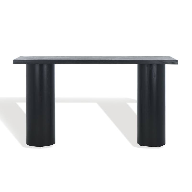 SAFAVIEH Couture Dimitriya Elm Wood Console Table - 54 In. W x 16 In. D x 30 In. H - 54"W x 16"D x 30"H - Black