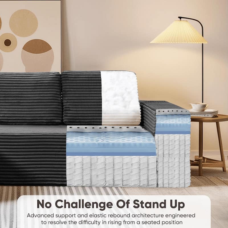 Indoor 108" Oversized Loveseat Sofa Lounge Chair with Wide Armrests