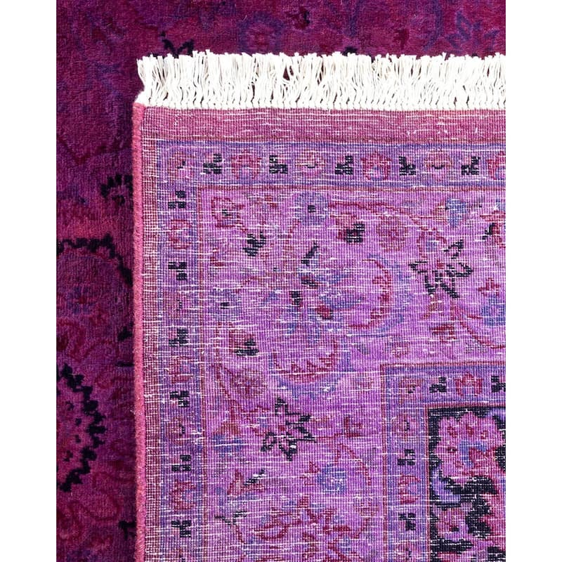 Overton Hand Knotted Wool Vintage Inspired Modern Contemporary Overdyed Pink Area Rug - 4' 2" x 6' 3"