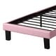 preview thumbnail 4 of 3, Polyurethane Twin Size Bed In High Headboard In Pink