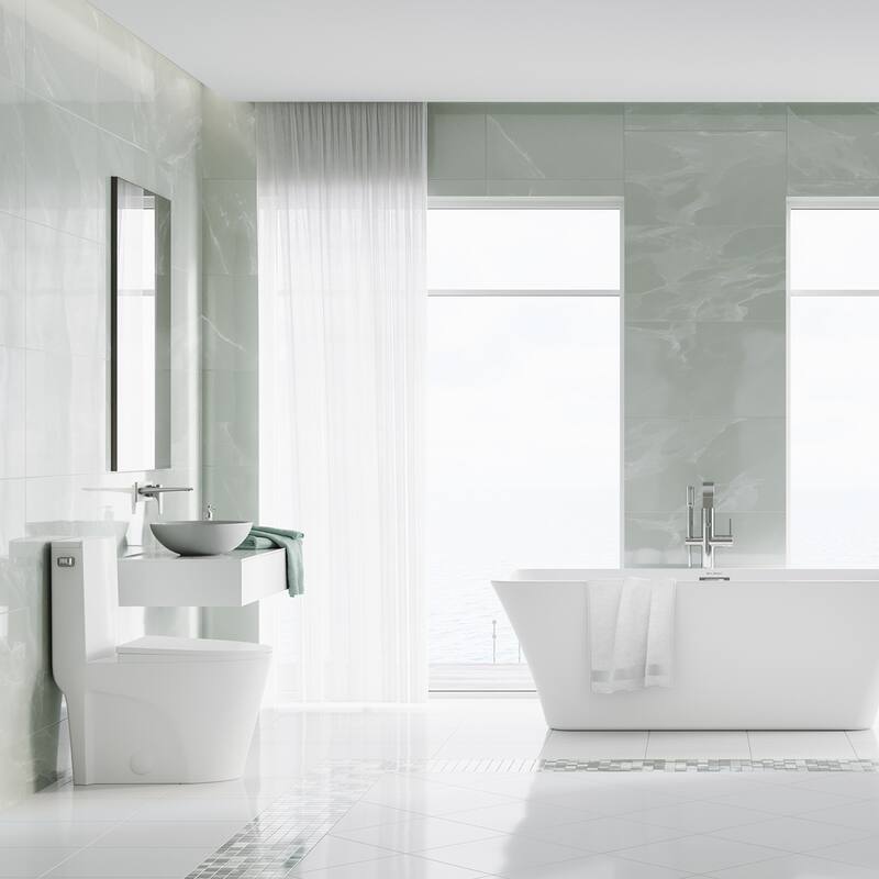 St. Tropez One-Piece Elongated Toilet Left Side Flush, 10" Rough-In 1.28 Gpf - 26.77" x 14.69" x 31.02"