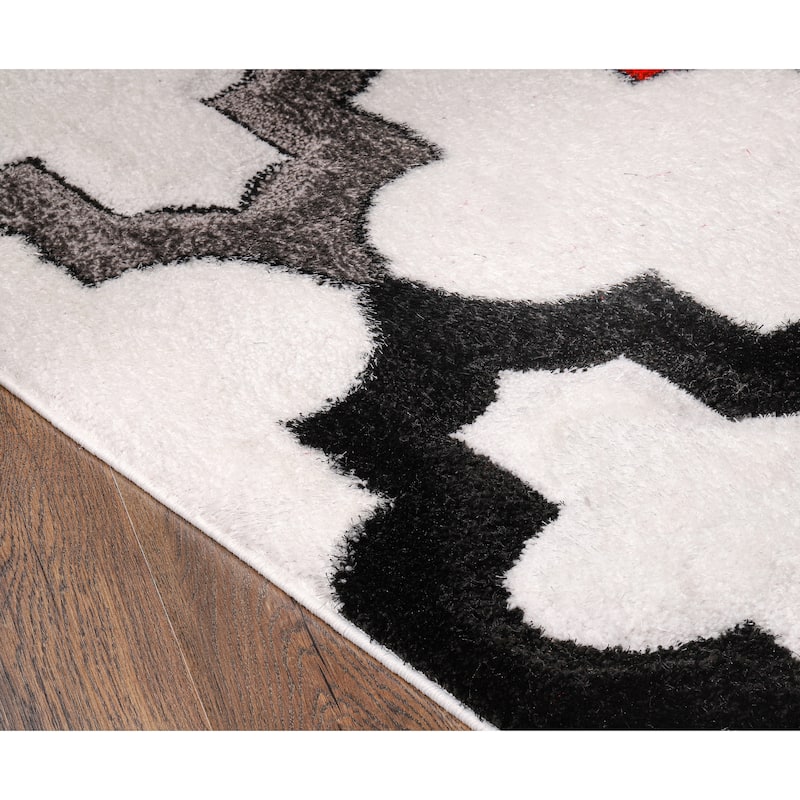 Santorini Collection Geometric Area Rug