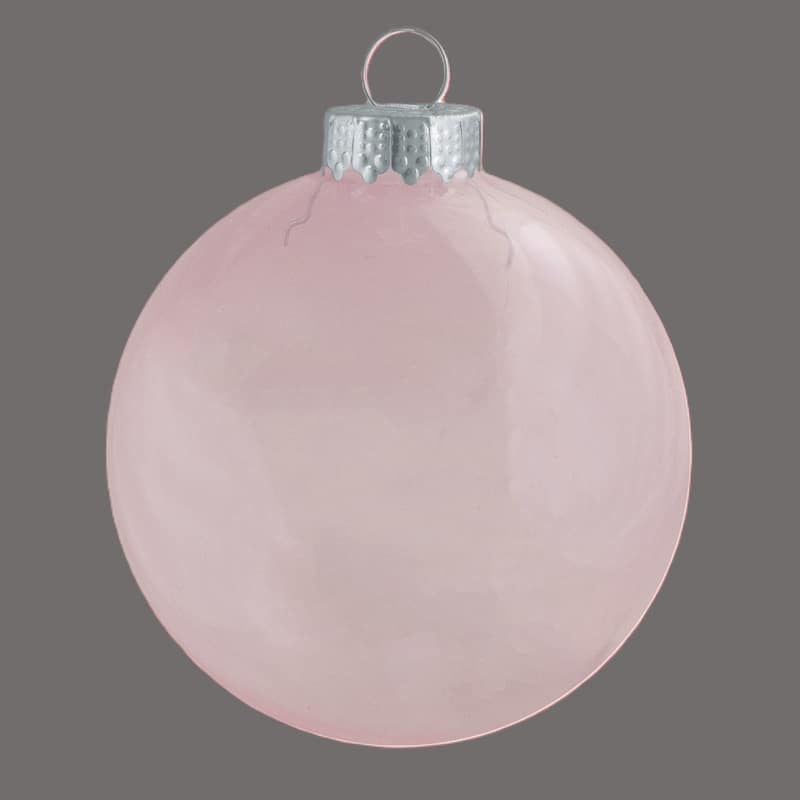 Shiny Finish Glass Christmas Ball Ornaments 2.75" (70Mm) Pink 12Ct