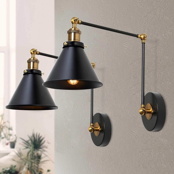 Industrial black wall sconce online