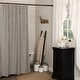 preview thumbnail 1 of 2, Ashmont Ticking Stripe Shower Curtain 72x72 Shower Curtain 72x72 - Charcoal Grey/Warm Grey/Vintage White