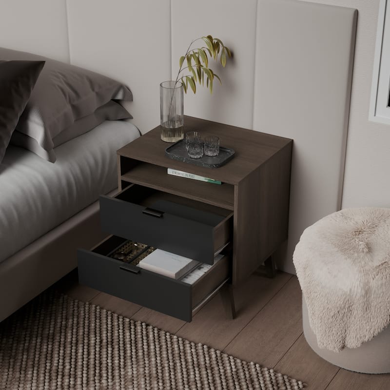 Kappesberg Denver 2-Drawer Nightstand (set of 2) - for Bedroom