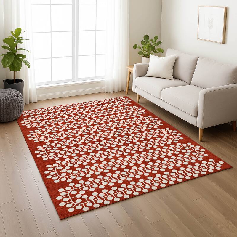 Machine Washable Indoor/ Outdoor Modern Ailey Chantille Rug