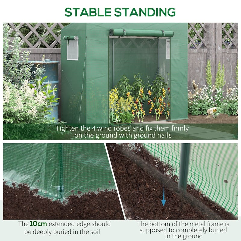 Walk-in Garden Greenhouse Patio Hot House w/ Steel Frame