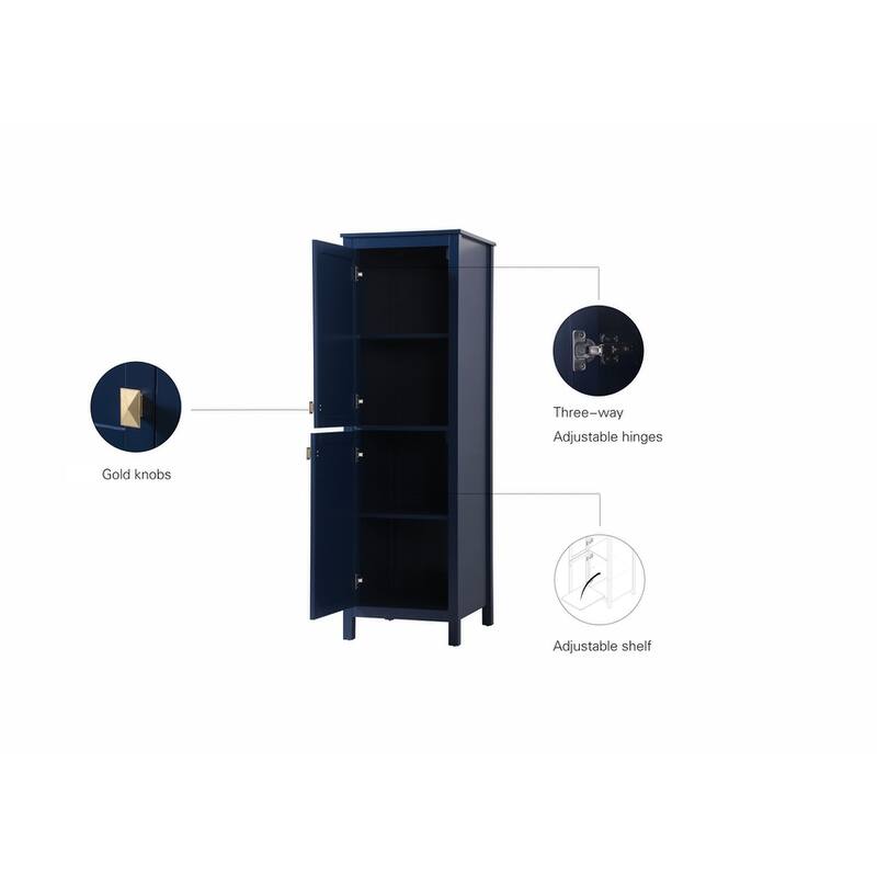 Indigo Home 20 Inch Bathroom Linen Storage Freestanding Cabinet - 20 x 22