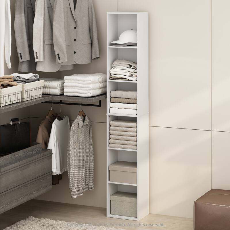 Furinno Luder 6-Tier Multipurpose Clothing & Closet Storage Organizer Shelf