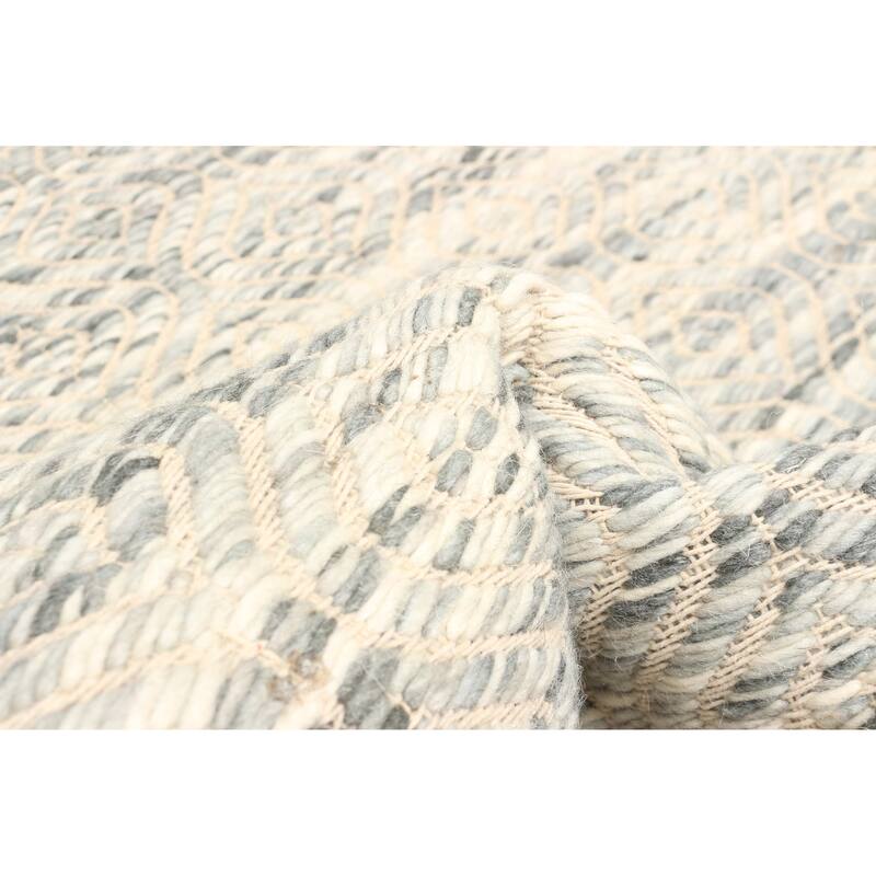 ECARPETGALLERY Braid weave Sienna Grey Wool Rug - 5'1 x 7'6