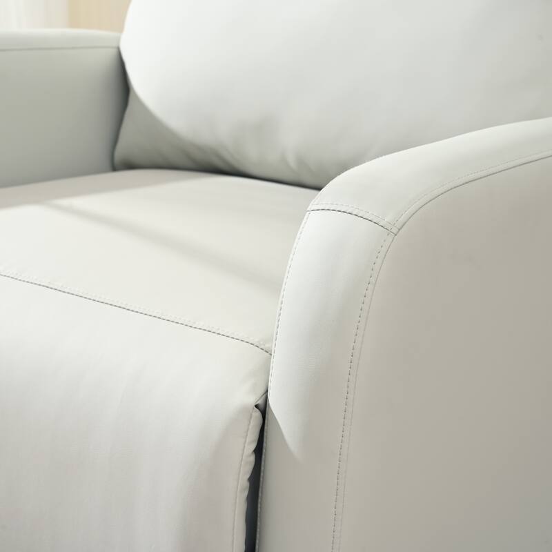 Grey 360° Swivel Recliner with Rocking Motion, Phone Holder, Footrest, and Adjustable Recline for Home Theater