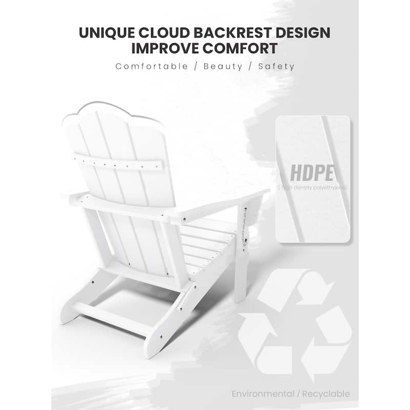 Classic Plastic Folding Outdoor Adirondack Chair Set Of 2