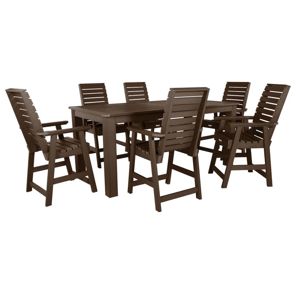 HIGHWOOD 7-Piece Counter Height Outdoor Dining Set - 42" x 84" Table