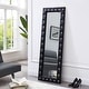 preview thumbnail 1 of 9, Elegant Crystal Tufted Full-Length Vanity Mirror - 63"x22" - Versatile Hanging or Leaning Mirror for Bedroom & Dressing Room