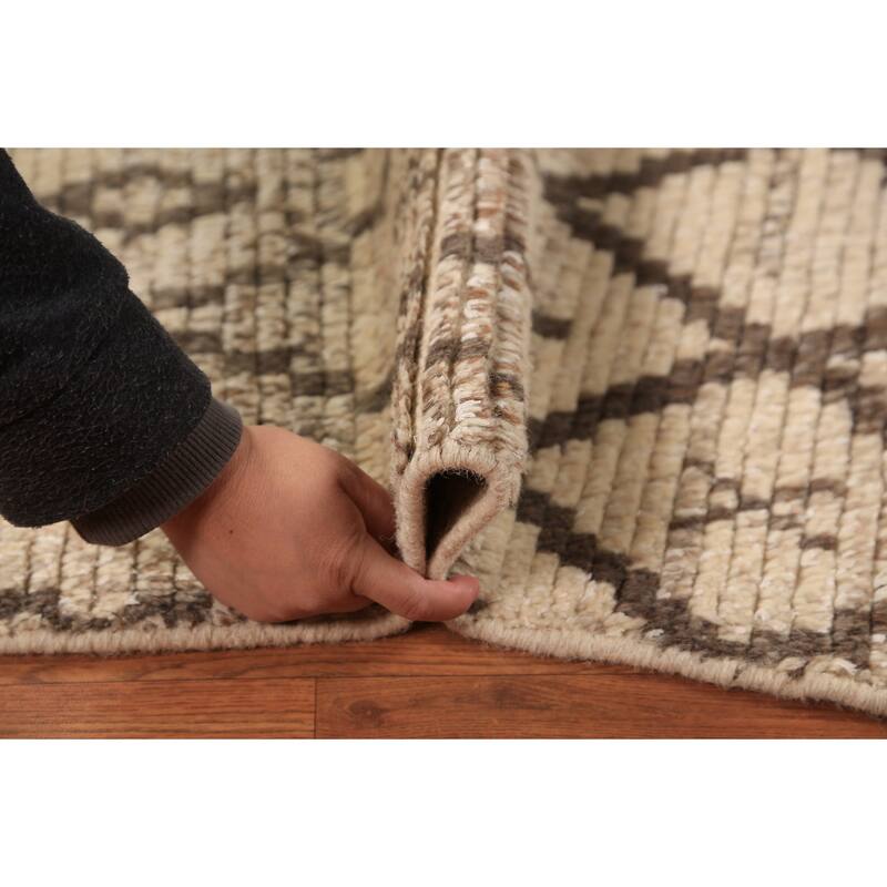 Trellis Moroccan Indian Rug Hand-Knotted Wool Carpet - 2'0"x 3'0"