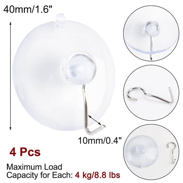 Vacuum Suction Cup Hook 2 Pack, Powerful No Drilling Suction Cup