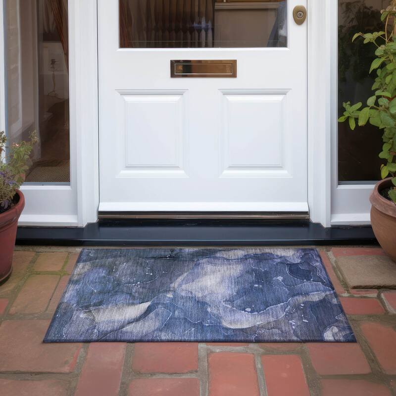 Dava Modern Art-Inspired Weather Resistant Versatile Elegance Outdoor Rug