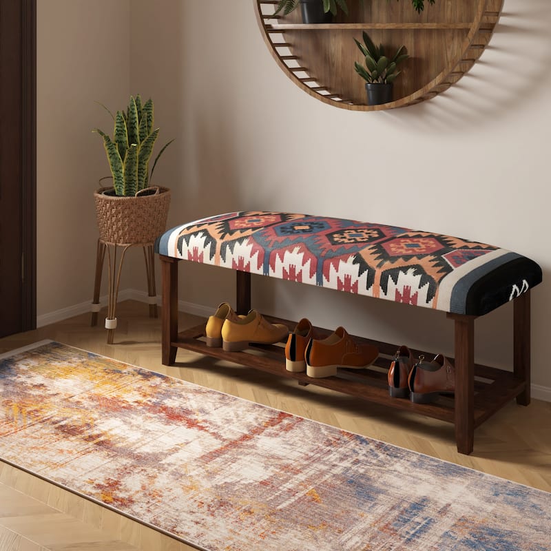 Comfortra Upholstered Entryway Accent Storage Bench by Sevita - 40" L x 16" W x 18" H