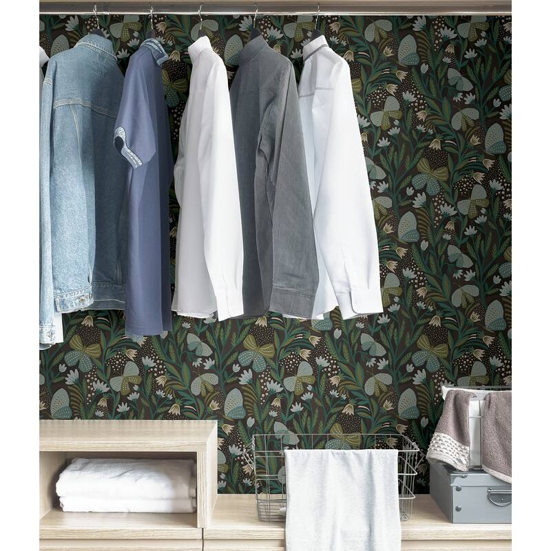 Pip & Lo Chocolate Papillon Flutter Peel & Stick Wallpaper