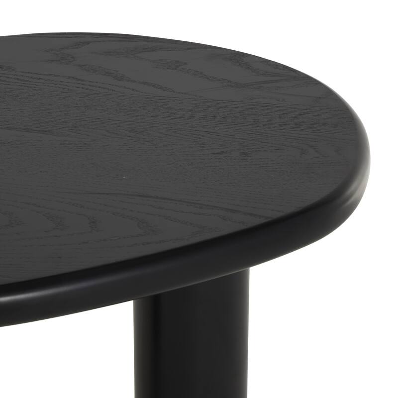 Black Wood Heart Inspired Living Room Coffee Table with 3 Legs