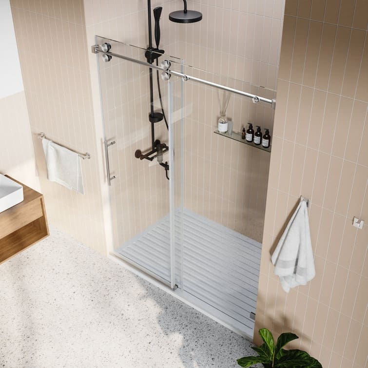 DeerValley Concord 56" - 60" W x 76" H Single Sliding Frameless Shower Door