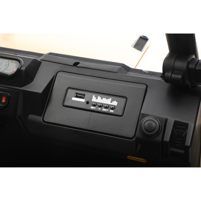 24V Kids Golf Cart, 4WD 2 Seater Ride on Car w/Sun Shade, Storage Trunk & Remote Control, Electric Vehicle w/LED Lights