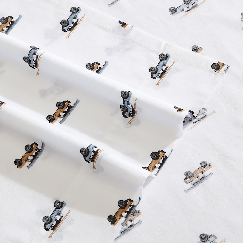 Eddie Bauer Printed Cotton Percale Deep Pocket Sheet Set