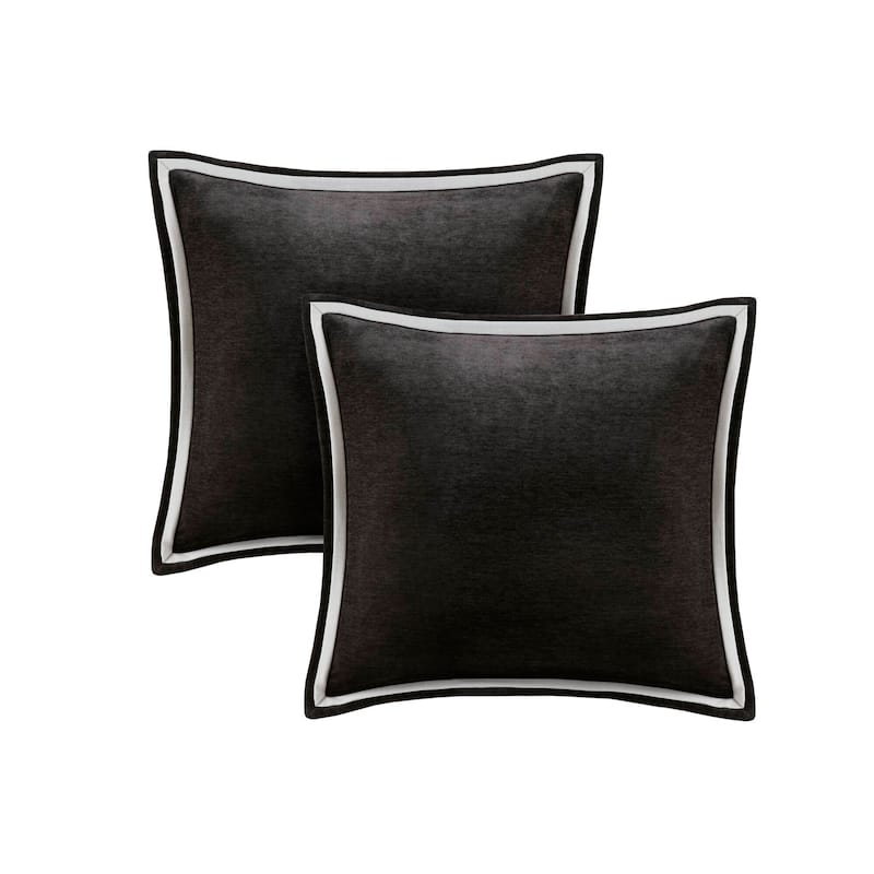 8 PCS Queen Embroidery Oversized Duvet Style Comforter Set Black/White